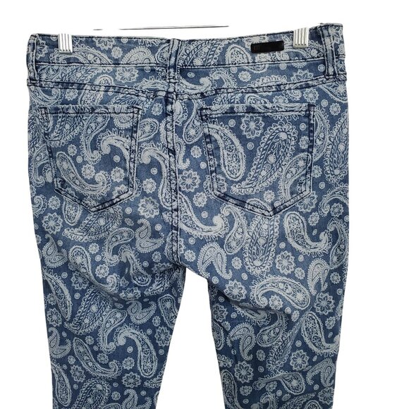 Kut From The Kloth Jeans Eva Boho Paisley Printed Denim Ankle Skinny Festival - Picture 7 of 16